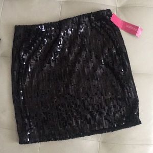 Xhiliration black sequin mini skirt